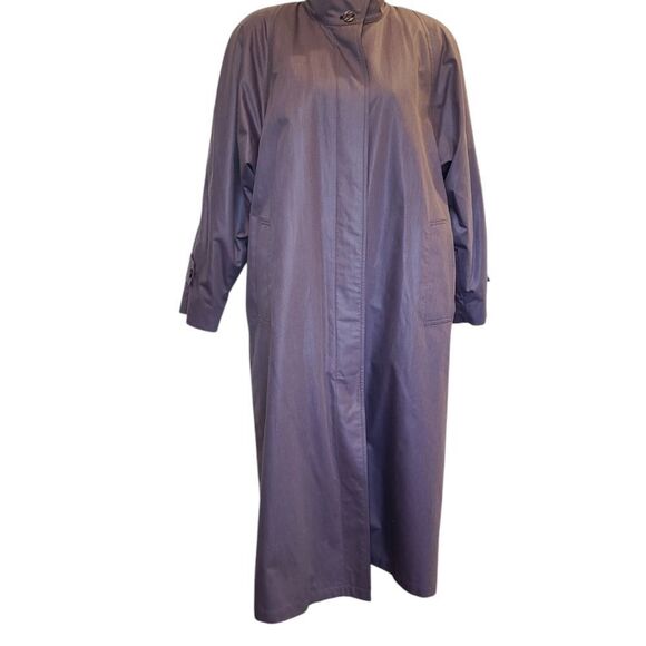 London Fog sz 8 reg Stylish Purple Long Coat with removable liner - Picture 4 of 16